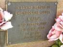 
Gwendoline Joyce LAIRD,
died 5 April 1994 aged 69 years;
Bribie Island Memorial Gardens, Caboolture Shire
