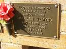 Charles WEMYSS, husband father, died 14 April 1995 aged 83 years; Bribie Island Memorial Gardens, Caboolture Shire 