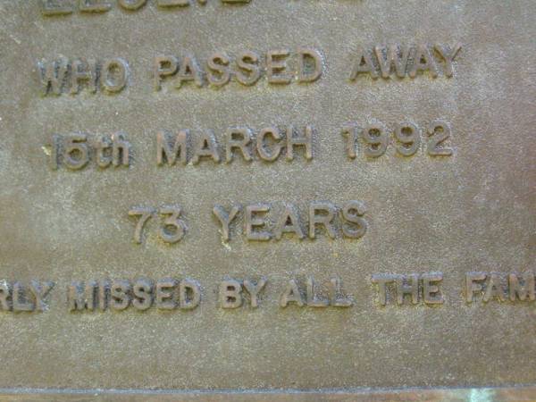 Leslie NEAL,  | died 15 March 1992 aged 73 years;  | Bribie Island Memorial Gardens, Caboolture Shire  | 