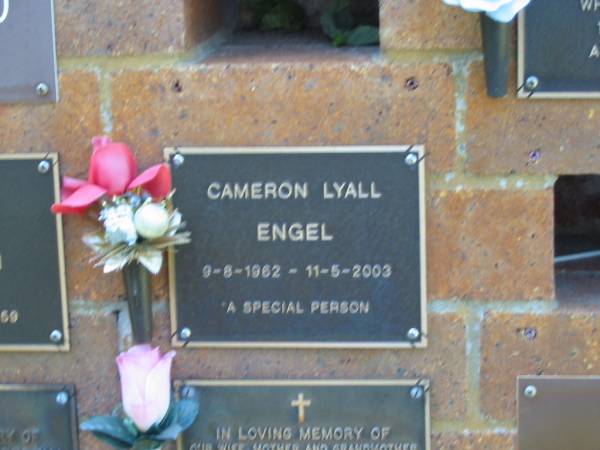 Cameron Lyall ENGEL,  | 9-8-1962 - 11-5-2003;  | Bribie Island Memorial Gardens, Caboolture Shire  | 