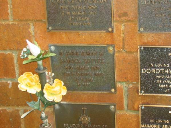 Samuel GOTTKE,  | died 12? Feb 1994 aged 82 years;  | Bribie Island Memorial Gardens, Caboolture Shire  | 