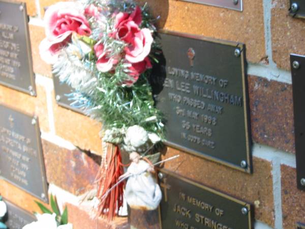 Karen Lee WILLINGHAM,  | died 3 May 1998? aged 35? years;  | Bribie Island Memorial Gardens, Caboolture Shire  | 