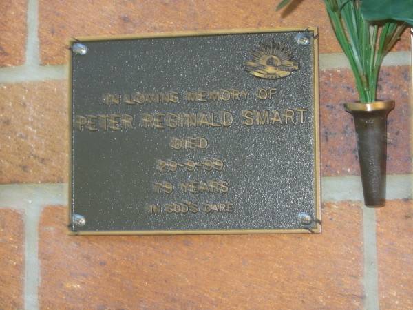 Peter Reginald SMART,  | died 29-9-99 aged 79 years;  | Bribie Island Memorial Gardens, Caboolture Shire  | 