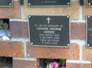Howard George HERSE,
died 2 Oct 2006? aged 65 years;
Bribie Island Memorial Gardens, Caboolture Shire