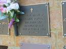 Glennie JORDAN,
died 8 Nov 1998 aged 91 years 11 months;
Bribie Island Memorial Gardens, Caboolture Shire