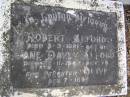 Robert ALFORD, died 3-3-1921 aged 61 years; Jane Davey ALFORD, died 22-11-1924 aged 76 years; Olive, daughter, died 1892 aged 7 years; Brookfield Cemetery, Brisbane 