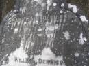 Sarah Ann DENNISS, died Kenmore 25 August 1907 aged 64 years; William DENNISS, died 15 June 1917 aged 70 years; Gilbert William DENNISS, died 8 June 1946 aged 67 years; Mary DENNISS, wife, died 27 March 1965 aged 87 years; Brookfield Cemetery, Brisbane 