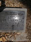 Harold BALLARD, died 9-3-1959 aged 66 years; Susan Catherine BALLARD, died 21-9-1976 aged 82 years; Brookfield Cemetery, Brisbane 