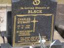 Charles Steward BLACK, 29-11-1908 - 4-10-2000, husband father grandfather; Brookfield Cemetery, Brisbane 