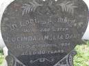 Lucinda Amelia DART, sister, died 2 April 1954 aged 80 years; Brookfield Cemetery, Brisbane 