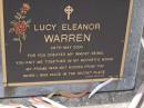 Lucy Eleanor WARREN, died 29 May 2000; Brookfield Cemetery, Brisbane 