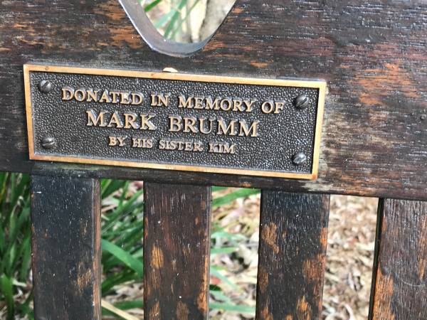 Mark BRUMM  | sister of Kim  |   | Memorial garden Brookfield Anglican Church of the Good Shepherd  |   | 