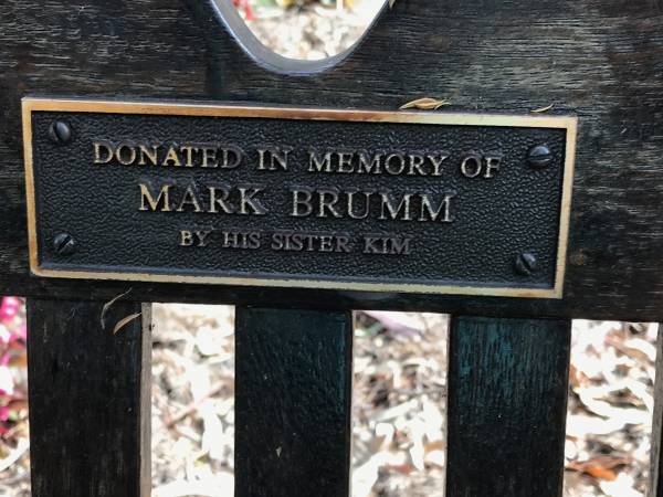 Mark BRUMM  | sister of Kim  |   | Memorial garden Brookfield Anglican Church of the Good Shepherd  |   | 