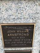 
John William ARMSTRONG
b: 1931
d: 2004
husband of Eunice
father of Jayne, Amanda, Susan

Memorial garden Brookfield Anglican Church of the Good Shepherd

