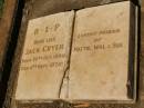 Jack CRYER b: 28 Oct 1899 d: 4 Sep 1976 (friend of Mattie, Wal and Sue) Pioneer Cemetery - Broome 