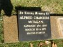 Alfred Chambers MORGAN b: 17 Jan 1897 d: 19 Mar 1971  Pioneer Cemetery - Broome 