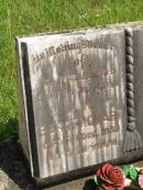 
J.J.W. BARGENQUAST,
husband father,
died 29 Dec 1953 aged 76 years;
Mary,
wife mother,
died 14 June 1971 aged 86 years;
Brooweena St Marys Anglican cemetery, Woocoo Shire
