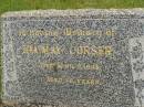 
Ida May CORSER,
died 7 April 1948 aged 70 years;
Brooweena St Marys Anglican cemetery, Woocoo Shire
