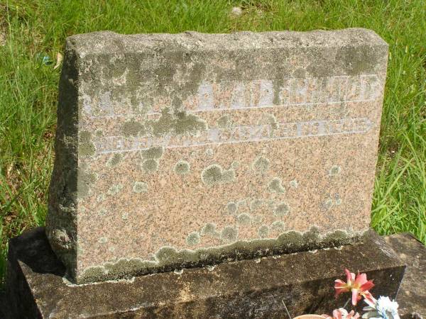 Ludwig W.H. SCHMIDT,  | died 9 April 1943 aged 86 years;  | Brooweena St Mary's Anglican cemetery, Woocoo Shire  | 