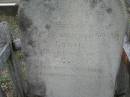 Cyril, infant son of J and C CORCORAN,
died 11 May 1918 aged 10 weeks 2 days;
Bryden (formerly Deep Creek) Catholic cemetery, Esk Shire
