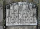 John MCGRATH,
husband father,
died 21 June 1943 aged 8? years;
Ada Matilda MCGRATH,
wife mother,
died 7 Aug 1953 aged 78 years;
Bryden (formerly Deep Creek) Catholic cemetery, Esk Shire