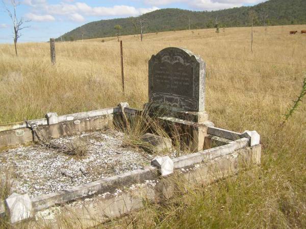 (mother)  | Charlotte HALL  | d: 8 Jul 1935, aged 84  | (father)  | Henry HALL  | d: 11 Dec 1895, aged 42  |   | Ann HINE (nee BOTLEY)  | b: 22 Nov 1811 Grendon B'Shire, Eng  | d: 16 Aug 1899 Kipper Ck, Dundas, Q  | Married Job HINE c1838 Eng  |   | Henry HINE b: 1849, d: 1876  | Charlotte HINE b: 1850, d 1872  |                                          (RJB)  | Fairview Cemetery, Bryden, Somerset Region, Queensland  |   |