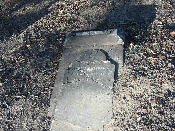Thomas BROAD  | Apr 2nd 1892  | aged 49 years  | Bunya cemetery, Pine Rivers  |   | 