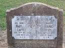 
parents;
Mary LAFFEY,
died 12 Dec 1950 aged 80 years;
Thomas LAFFEY,
died 28 Oct 1924 aged 71 years;
Caffey Cemetery, Gatton Shire
