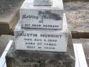 
Austin MURRIHY, husband,
died 6 Aug 1962 aged 67 years;
Caffey Cemetery, Gatton Shire
