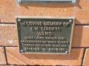 J.W. (Jacky) WARD,
father grandfather of Josie, Gloria, Lorena, Colin;
21-5-26 - 25-9-91;
Canungra Cemetery, Beaudesert Shire
