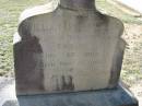 William Ernest TUCKER,
born in Devonshire? England 23? Dec 1862?
died 15 Dec 1913?;
Canungra Cemetery, Beaudesert Shire