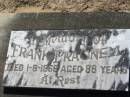 Frank PRAGNELL,
died 1-8-1968 aged 86 years;
Canungra Cemetery, Beaudesert Shire