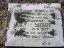 Lily SHARP, mother mother-in-law grandmother,
died 13-9-1977 aged 69 years;
Canungra Cemetery, Beaudesert Shire