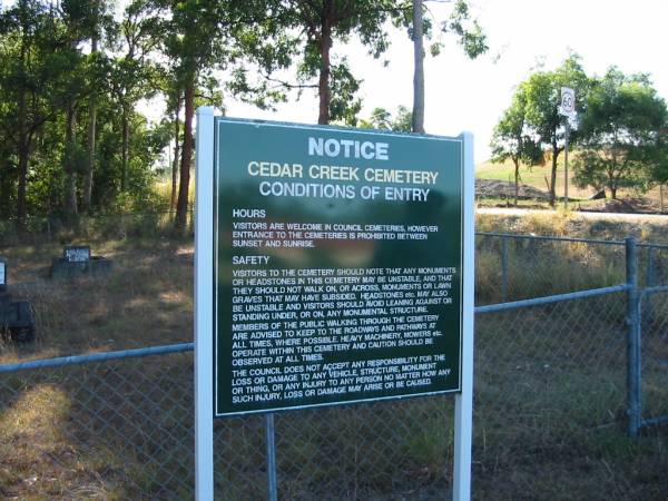 Cedar Creek Cemetery, Ferny Grove, Brisbane  |   | 