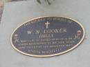 W.N. (Bill) LOOKER born 11-8-28 died 25-4-99 wife Joyce; Chambers Flat Cemetery, Beaudesert 