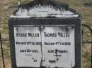 Minnie MILLER died 12 Dec 1929 aged 58 years; Thomas MILLER died 4 Feb 1930 aged 57 years; Chambers Flat Cemetery, Beaudesert 