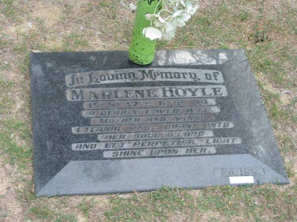 Marlene HOYLE 15-5-37 - 6-12-94, wife mother nanna;  | Chambers Flat Cemetery, Beaudesert  | 