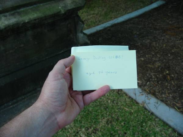 George Dudley WEBB ... aged 76 years,  | Christ Church (Anglican), Milton, Brisbane  |