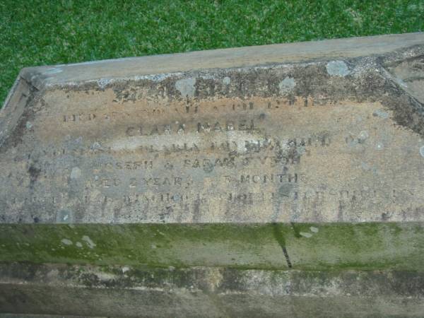 died Sandgate 12 Apr 1875 Clara Mabel youngest child of Joseph & Sarah FYSON aged 2 years 3 months born England?,  | Christ Church (Anglican), Milton, Brisbane  | 