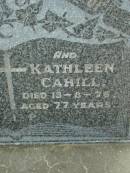 Margaret CAHILL, sister, died 4-3-67 aged 71 years; Kathleen CAHILL, died 13-8-76 aged 77 years; Sacred Heart Catholic Church, Christmas Creek, Beaudesert Shire 
