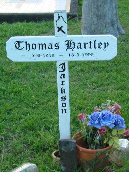 Thomas Hartley JACKSON,  | 7-6-1916 - 13-3-1995;  | Sacred Heart Catholic Church, Christmas Creek, Beaudesert Shire  | 