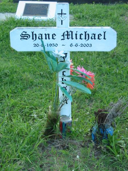 Shane Michael JACKSON,  | 20-8-1950 - 6-6-2003;  | Sacred Heart Catholic Church, Christmas Creek, Beaudesert Shire  | 