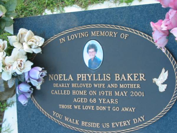 Noela Phyllis BAKER, wife mother,  | died 19 May 2001 aged 68 years;  | Sacred Heart Catholic Church, Christmas Creek, Beaudesert Shire  | 