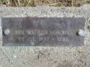 Minnie Matilda HOHENHAUS, 25 Jul 1891 - 1892; Coleyville Cemetery, Boonah Shire 