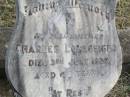 Charles LOBEGEIGER, husband, died 3 June 1924 aged 44 years; Coleyville Cemetery, Boonah Shire 