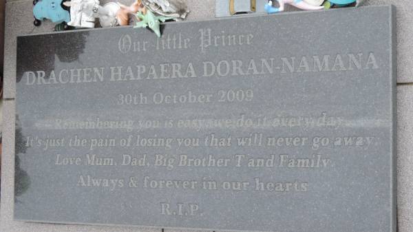 Drachen Hapaera DORAN-NAMANA  | d: 30 Oct 2009  |   | Cooloola Coast Cemetery  |   | 