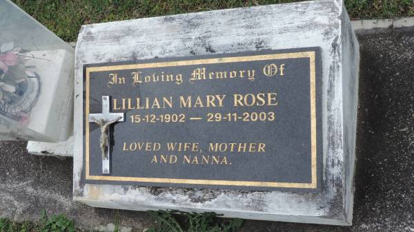 Lillian Mary ROSE  | b: 15 Dec 1902  | d: 29 Nov 2003  |   | Cooloola Coast Cemetery  |   | 