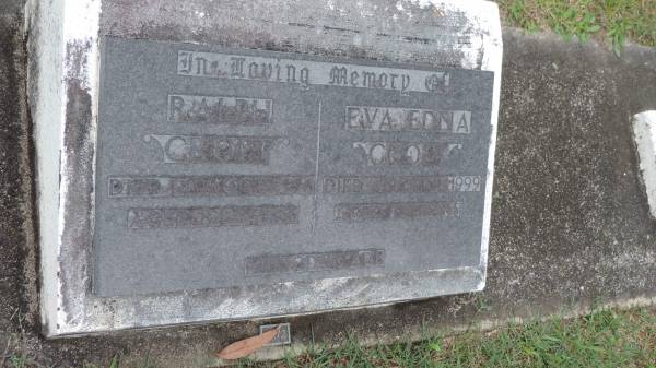 Ralph CROFT  | d: 12 Oct 1996 aged 84  |   | Eva Edna CROFT  | d: 4 Apr 1999 aged 82  |   | Cooloola Coast Cemetery  |   | 
