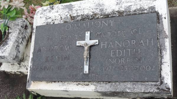 Andrew Kevin O'MAHONY  | b: 27 Jun 1912  | d: 11 Dec 1994  |   | Hanorah Edith (Noreen) O'MAHONY  | b: 17 Nov 1927  | d: 23 Mar 2002  |   | Cooloola Coast Cemetery  |   | 