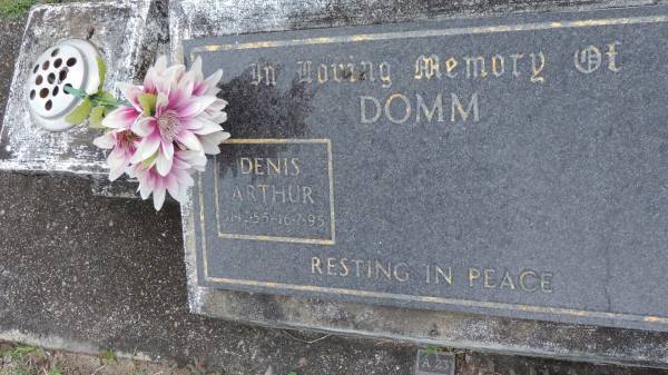 Denis Arthur DOMM  | b: 31 Dec 1955  | d: 16 Jul 1995  |   | Cooloola Coast Cemetery  |   | 